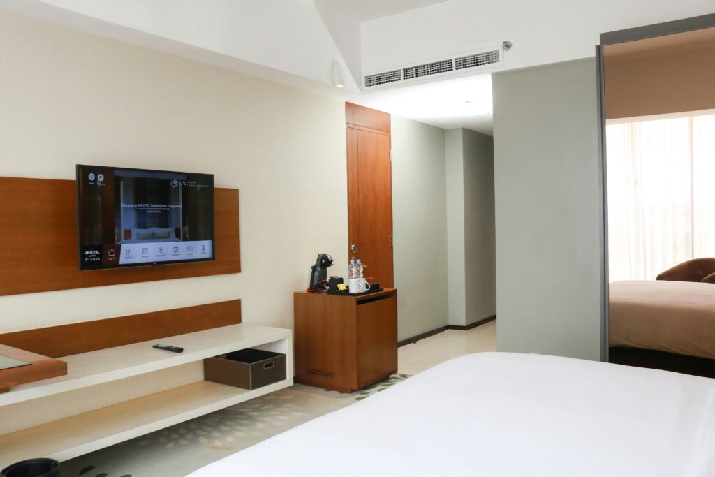 This image shows a set up in the supervisor Deluxe Room